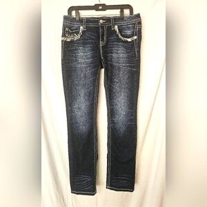 Miss Me Blue Jeans Signature Straight Sz 30, Inseam 33 1/2